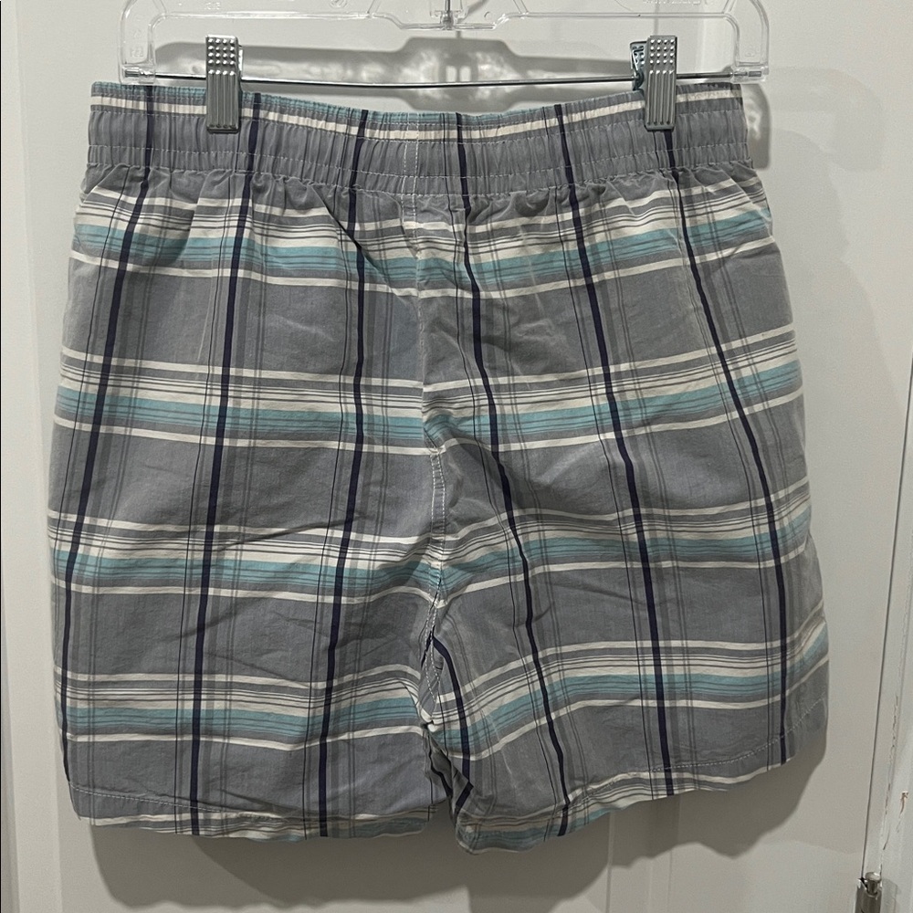 Lacoste Gray Navy and Light Blue Plaid Swim Shorts Size Small - Picture 5 of 8